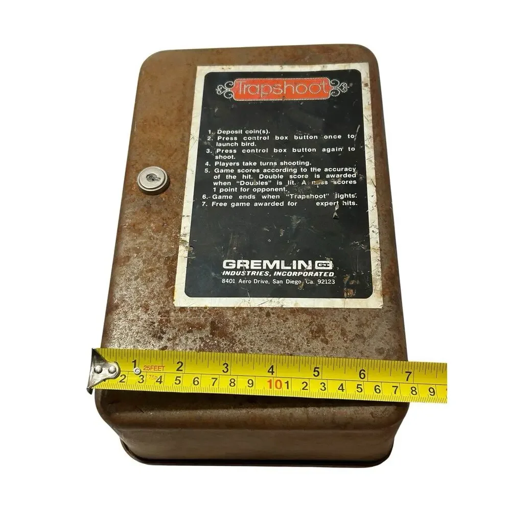 Gremlin Trap Shoot Coin Box Offered Rust Patina Man Cave Decor 70's No Key Open